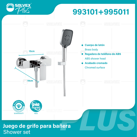 993101+995011 (Caja master 6+6)(MOQ 1 pz/ caja+1 juego/ caja=1 juego) Juego de grifo para banera Shower set