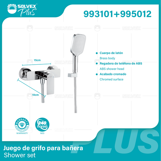 993101+995012 (Caja master 6+6)(MOQ 1 pz/ caja+1 juego/ caja=1 juego) Juego de grifo para banera Shower set