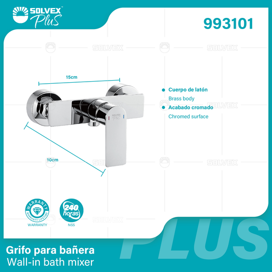 993101 (Caja master 6)(MOQ 1 pz=1 caja) Grifo para banera Wall-in bath mixer