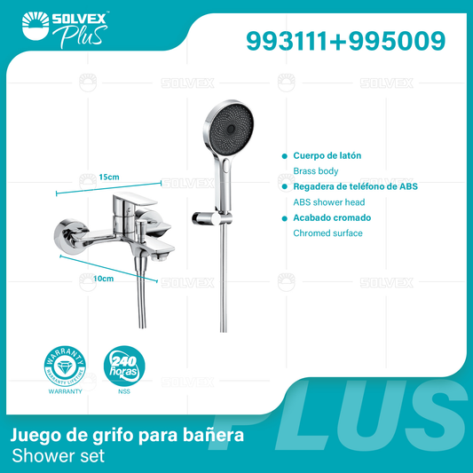 993111+995009 (Caja master 6+6)(MOQ 1 pz/ caja+1 juego/ caja=1 juego) Juego de grifo para banera Shower set