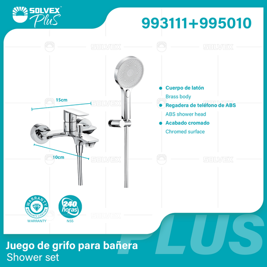 993111+995010 (Caja master 6+6)(MOQ 1 pz/ caja+1 juego/ caja=1 juego) Juego de grifo para banera Shower set