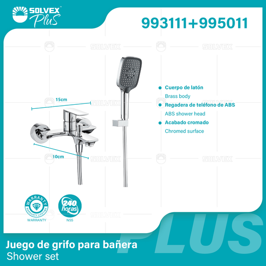 993111+995011 (Caja master 6+6)(MOQ 1 pz/ caja+1 juego/ caja=1 juego) Juego de grifo para banera Shower set