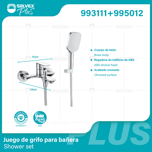 993111+995012 (Caja master 6+6)(MOQ 1 pz/ caja+1 juego/ caja=1 juego) Juego de grifo para banera Shower set