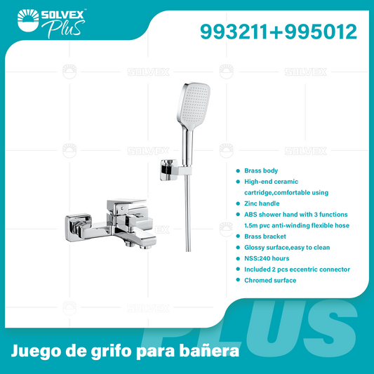 993211+995012-(Caja master 1 CTN=6 SKU)-(MOQ 1 SKU)-Juego de grifo para bañera
Cuerpo de latón