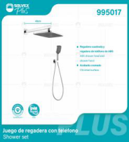 995017 (Caja master 6)(MOQ 1 juego=1 caja) Juego de regadera con telefono Shower set
