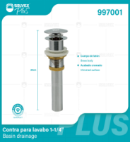 997001 (Caja master 50)(MOQ 1 pz=1 caja) Contra para lavabo 1-1/4'Basin drainage