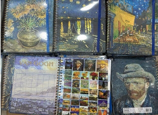 A1101-3(Caja-48)LIBRETA PROFESIONAL 100 HOJAS VAN GOGH RAYA