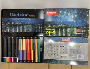 A151-28(Caja-36)COLORES PREMIUM 24+4 PIEZAS 
12 COLORES INTENSOS
6 BICOLOR PASTEL
6 BICOLOR NEON
4 COLORES ACUARELA (GRATIS)