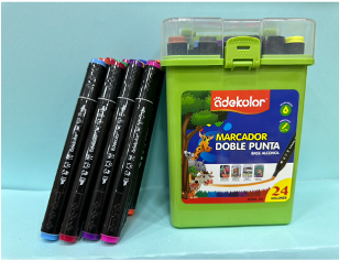 A200-24(Caja-30)TOUCH ADEKOLOR DOBLE PUNTA 24 COLORES TRIANGULAR