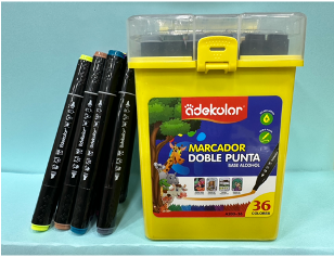 A200-36(Caja-24)TOUCH ADEKOLOR DOBLE PUNTA 36 COLORES TRIANGULAR