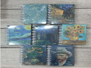 A2201-3(Caja-48)LIBRETA TAMAÑO FRANCÉS 200 HOJAS VAN GOGH RAYA