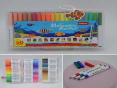 A300-60 (Caja-24) "MARCADOR ACRÍLICO 60 COLORES PUNTA BALA COLORES INTENSOS MARCA ADEKOLOR"
