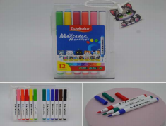 A301-12 (Caja-108) "MARCADOR ACRÍLICO 12 COLORES PUNTA PINCEL COLORES INTENSOS MARCA ADEKOLOR"