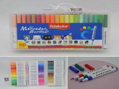A301-60 (Caja-24) "MARCADOR ACRÍLICO 60 COLORES PUNTA PINCEL COLORES INTENSOS MARCA ADEKOLOR"