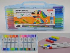 A310-48 (Caja-24) "MARCADOR ACRÍLICO 48 COLORES 100% LAVABLE MARCA ADEKOLOR"