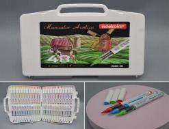 A320-48 (Caja-24)  "MARCADOR ACRILICO 48 COLORES PUNTA PINCEL TINTA LIQUIDA"