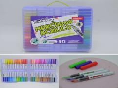 A330-60 (Caja-24) "MARCADOR ACRÍLICO 60 COLORES PUNTAPINCEL TINTA LIQUIDA MARCA ADEKOLOR"