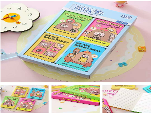 A7-1002-7(Caja-384)MINI CUADERNO COSIDO 80 HOJAS
EMPAQUE CON EXHIBIDOR
