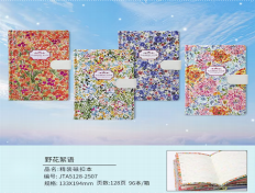 A8090 (Caja-96) "CUADERNO CON HOJA DECORADA TAMAÑO A5 128 HOJAS"