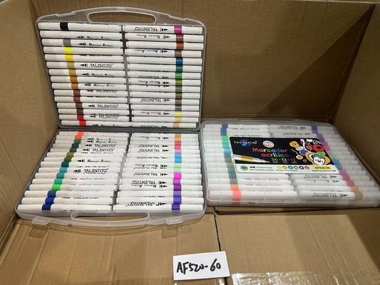 AF520-60 "MARCADOR ACRÍLICO PUNTA PINCEL 60 COLORES 36 INTENSOS + 12 PASTEL+12 METALICO"  (24pz/caja)
