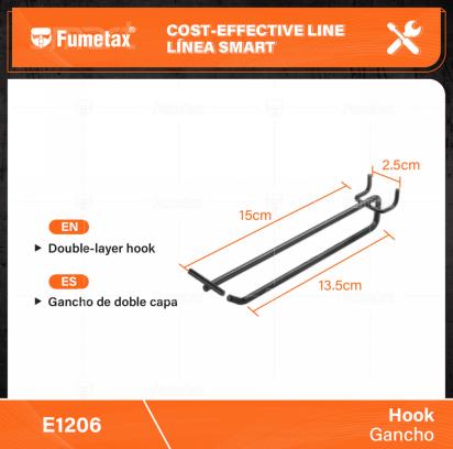 E1210-(Caja master 1 CTN=50 SKU)-(MOQ 1 SKU)-Gancho de doble capa
Longitud: 15 cm + 13.5 cm