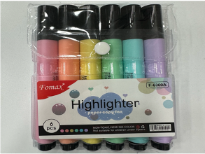 F-6300A(Caja-192)MARCATEXTO PASTEL  6 COLORES