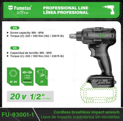 FU-93001-1-(Caja master 1 CTN=20 SKU)-(MOQ 1 SKU)-Motor sin carbones: libre de mantenimiento y antidesgaste
Parada automática en reversa