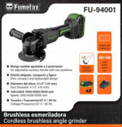 FU-94001 (Caja master 4)(MOQ  1 pz=1 caja) Brushless esmeriladora Cordless brushless angle grinder