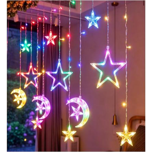 HZ8092 LED luna y estrella 138 fogos (3×0.5 metros)