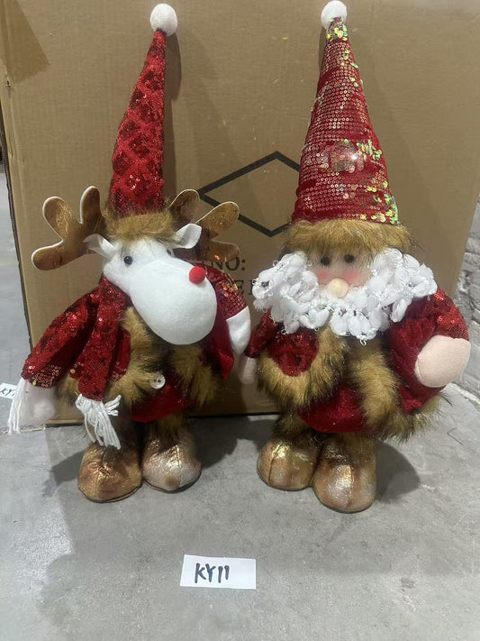 KY11  MUNECO TELESCÓPICA NAVIDAD  75cm LUZ Y MUSICA (72pcs/caja)