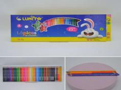 L100-54 (Caja-48) "LAPICES DE COLORES 48+6 PZS PUNTA GRUESA DE 4.2MM MARCA LUNITA"