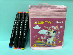 L201-36(Caja-36)TOUCH LUNITA DOBLE PUNTA 36 COLORES-UNICORNIO