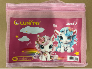 L201-80(Caja-16)TOUCH LUNITA DOBLE PUNTA 80 COLORES-UNICORNIO