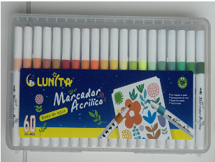 L250-60(Caja-24)MARCADOR ACRÍLICO
60 COLORES
PUNTA BALA