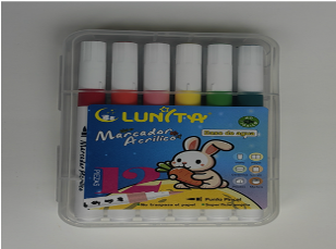 L251-12(Caja-108)MARCADOR ACRÍLICO
12 COLORES
PUNTA PINCEL