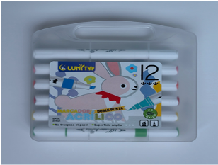 L252-12(Caja-72)MARCADOR ACRÍLICO
DOBLE PUNTA 12 COLORES
BARRIL GRUESA
PUNTA PINCEL Y CINCEL