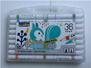 L252-36(Caja-24)MARCADOR ACRÍLICO
DOBLE PUNTA 36 COLORES
BARRIL GRUESA
PUNTA PINCEL Y CINCEL