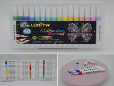 L259-48 (Caja-32)  "MARCADOR ACRÍLICO PUNTA PINCEL 48 COLORES COMBINADO"
