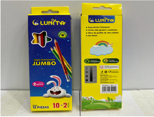 L361-12(Caja-48)LAPICES DE GRAFITO LUNITA JUMBO 10+2 PIEZAS