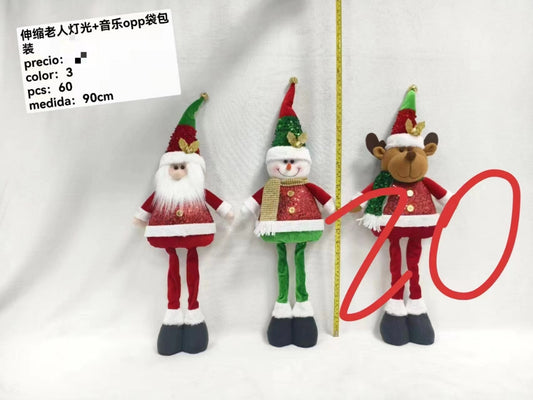 N-3  MUÑECO TELESCÓPICA NAVIDAD  65cm (72PZ/caja)