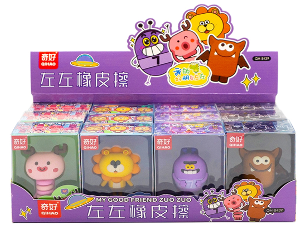 QH-8439(Caja-144)GOMA DE BORRAR CON FIGURA ANIMALITO
12 PZS X 12 CAJITAS
