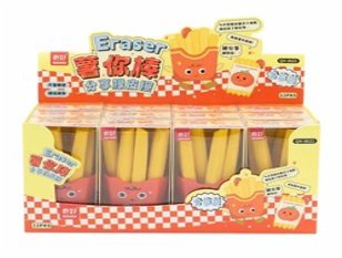 QH-8622(Caja-288)GOMA DE BORRAR CON FIGURA PAPA FRITA
12 PZS X 24 CAJITAS