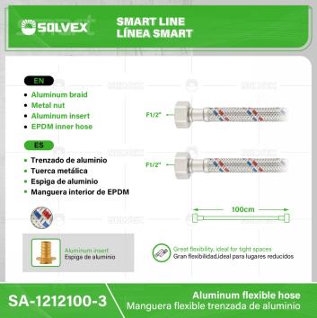 SA-1212100-3-(Caja master 1 CTN=100 SKU)-(MOQ 10 SKU)-Manguera flexibles trenzado aluminio
Trenzado de aluminio
