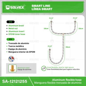SA-12121255-(Caja master 1 CTN=50 SKU)-(MOQ 1 SKU)-Manguera flexibles trenzado aluminio
Trenzado de aluminio