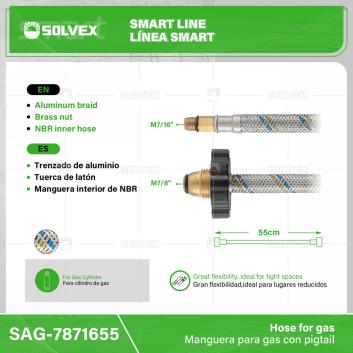 SAG-7871655-(Caja master 1 CTN=100 SKU)-(MOQ 1 SKU)-Manguera para gas con pigtail
Trenzado de aluminio