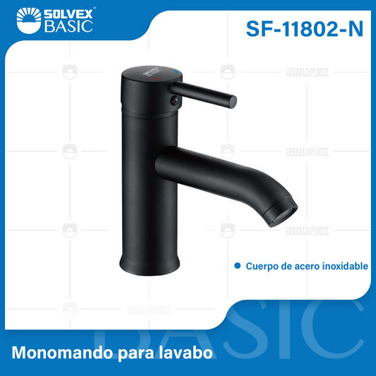 SF-11802-N (Caja master 10)(MOQ 1 pz=1 caja) Monomando para lavabo