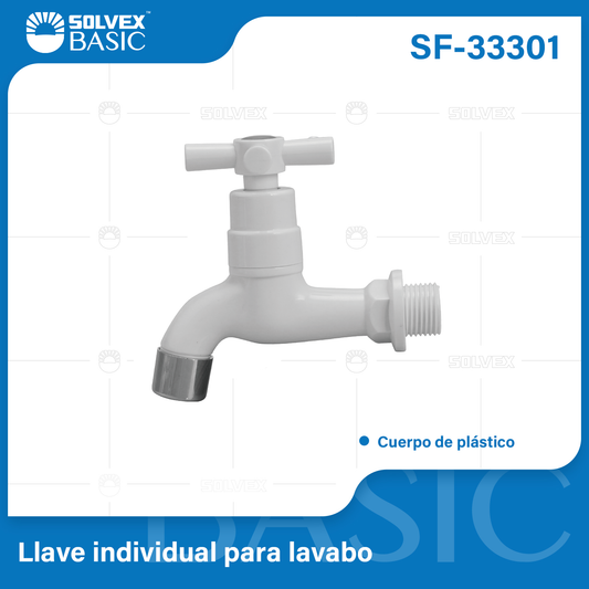 SF-33301 (Caja master 100)(MOQ 1 pz=1 bolsa) Llave individual para lavabo