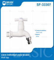 SF-33307 (Caja master 50)(MOQ 1 pz=1 bolsa) Llave individual para lavabo Wall tap