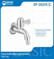 SF-35215-C (Caja master 100)(MOQ 1 pz=1 bolsa) Llave individual para lavabo Wall tap