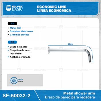 SF-50032-2-(Caja master 1 CTN=100 SKU)-(MOQ 1 SKU)-Brazo de pared para regadera
Brazo de metal